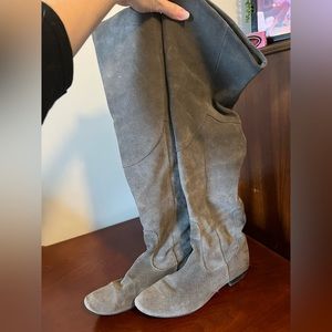 Over the knee suede boots